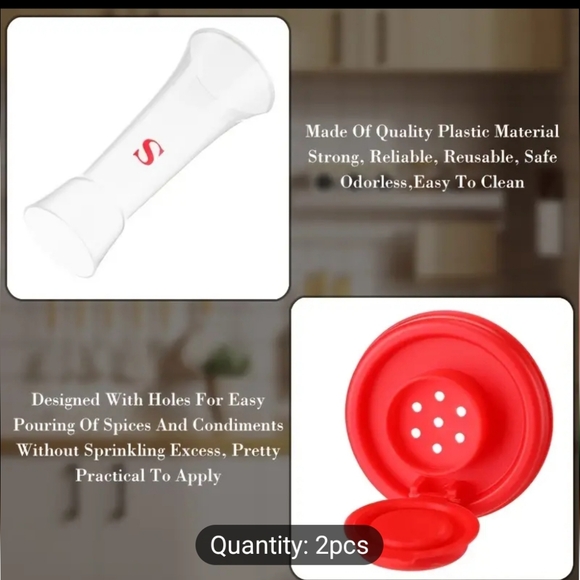 Salt & Pepper Shakers.  Large size.  Moisture Proof Plastic. - Picture 4 of 5